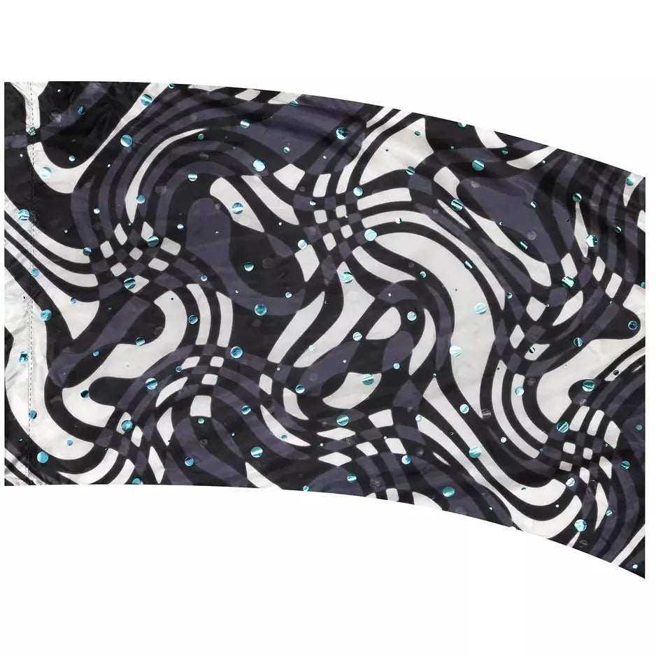 Black and White Abstract Swirls Genesis Flag